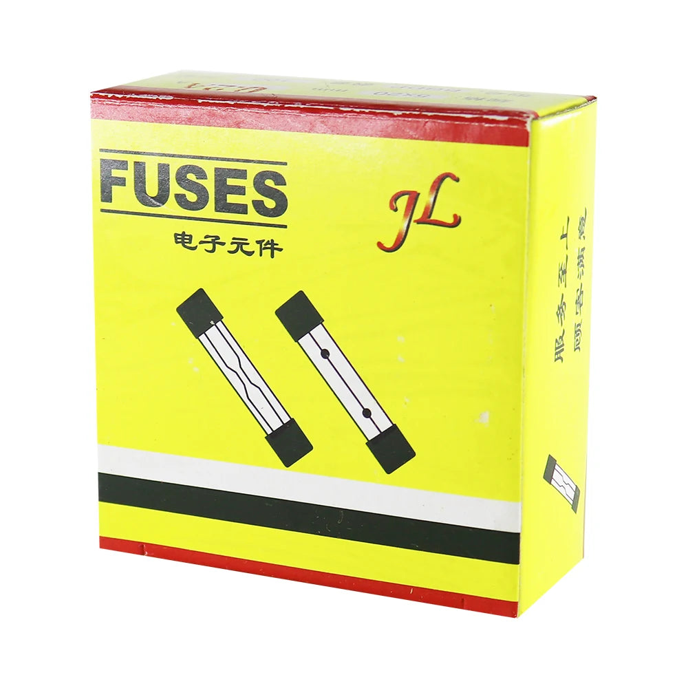 100PCS 5x20mm Fast Glass Fuse Kit In Package 0.2A 0.5A 1A 2A 3A 5A 8A 10A 15A 20A/20V 5*20mm Insurance Tube Package