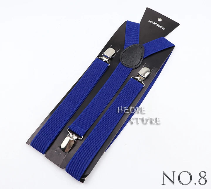 Hot Sale Solid Color Elastic Leather Suspender For Men Women Black Red Sage Green Adjustable Pants Shirt Girl Skirt Accessories