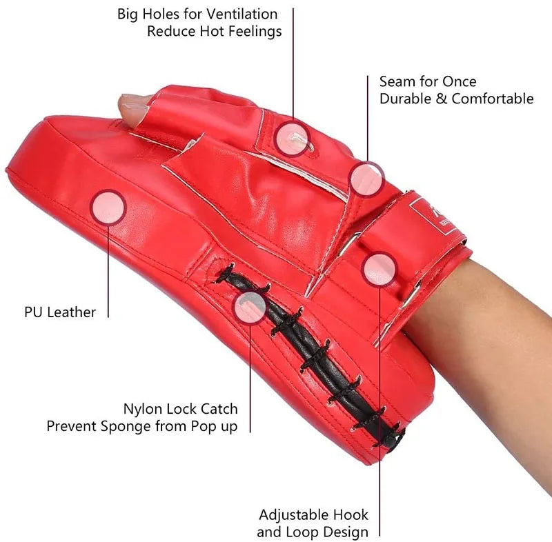 1/2pcs Curved Boxing Bag Boxing Equipment Focus Punching Bags For Taekwondo Muay Thai Karate Adults Kids PU Training Paws Pads