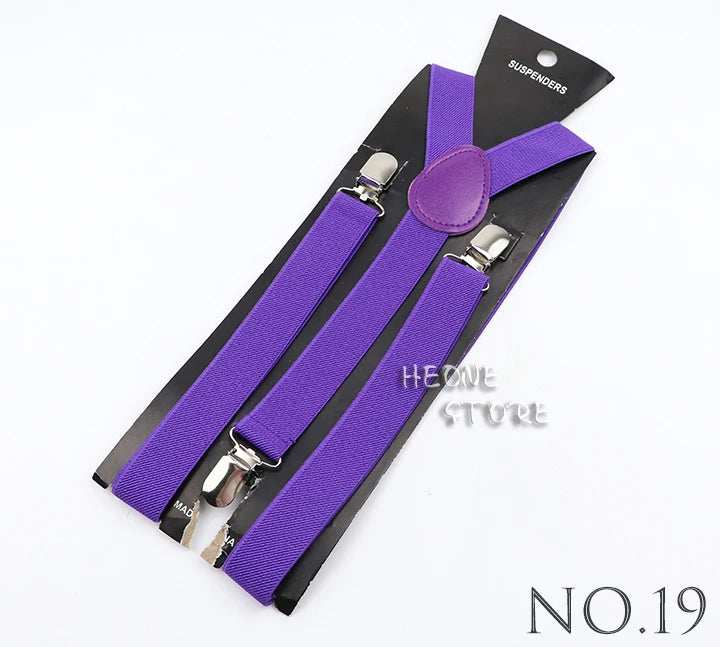Hot Sale Solid Color Elastic Leather Suspender For Men Women Black Red Sage Green Adjustable Pants Shirt Girl Skirt Accessories
