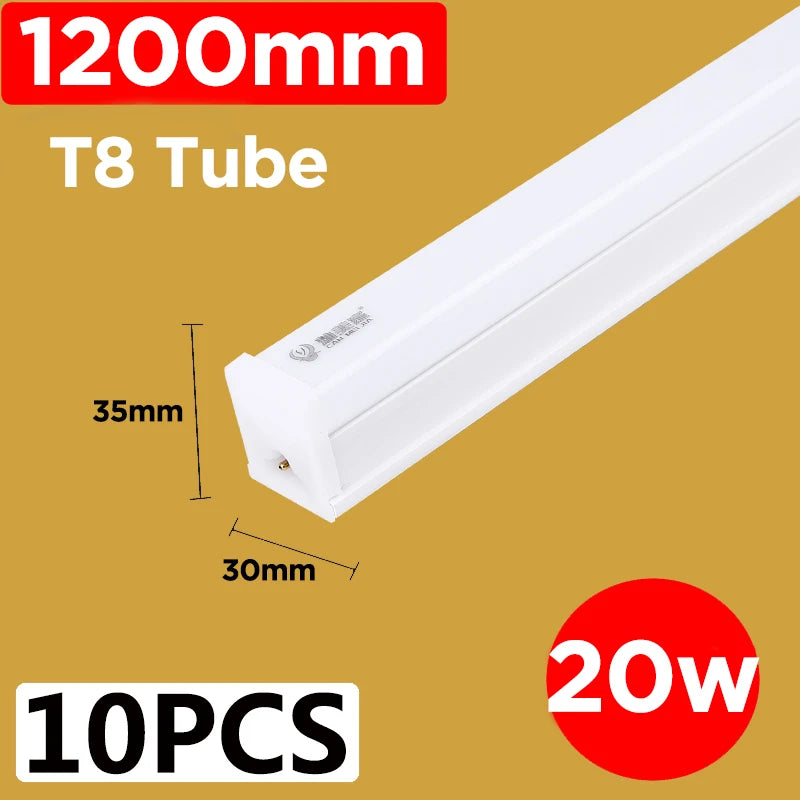 Led Lights Tube Home Lighting Kitchen Bedroom Garage Fixture t5/t8 Ceiling Linear Lamp Strip 220V Closet Cabinets 90/120cm Tube