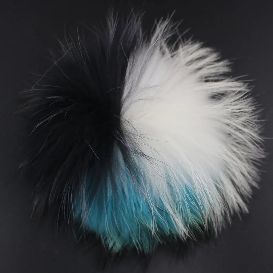Big Fluffy Real Fur Fox Pompoms With Button DIY Raccoon Fur Pom Poms Balls Natural Fur Pompon For Scarves Hats Caps Accessories