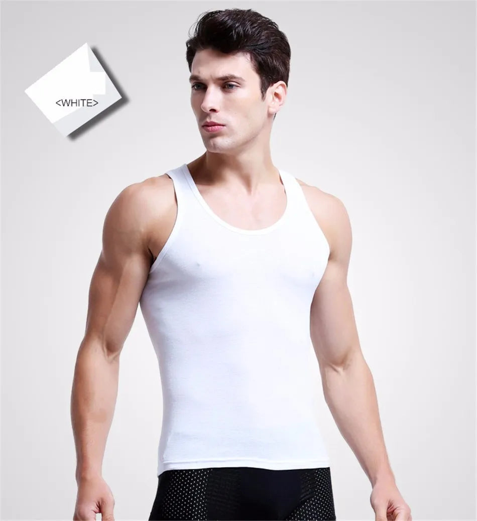3pcs/lot Man's 100% Cotton Solid Seamless Underwear Brand Clothing Mens Sleeveless Tank Vest Comfortable Undershirt Undershirts