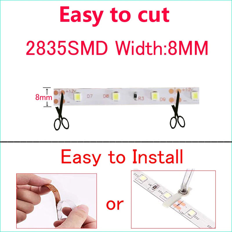 LED Strip light 12V 0.5m 1m 2m 3m 4m 5m SMD Flexible 60leds/m Waterproof non/IP65 LED Diode Tape