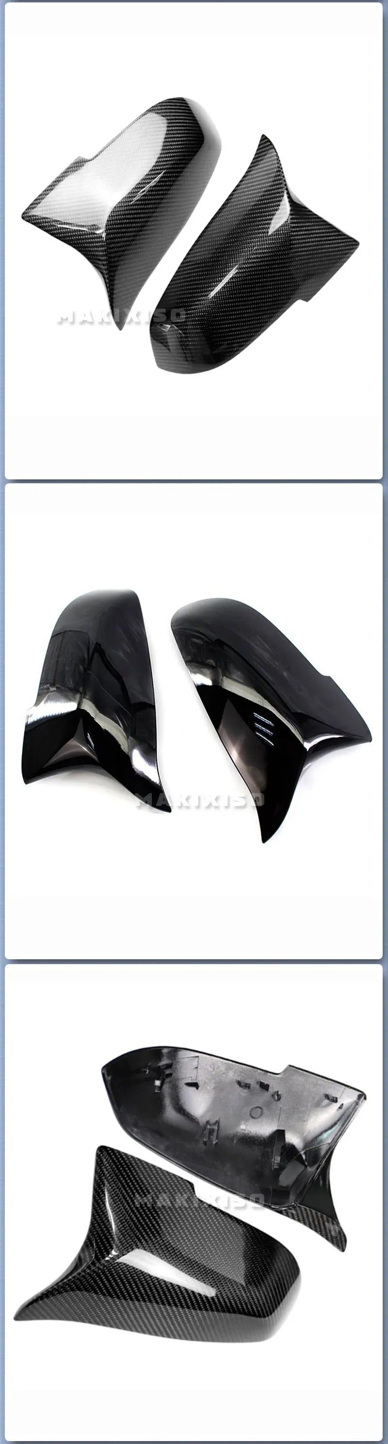 Carbon Fiber Look Black car Rearview Side Mirror cover Caps for BMW 5 6 7 Series F10 F11 F18 F07 F12 F13 F06 F01 F02 LCI