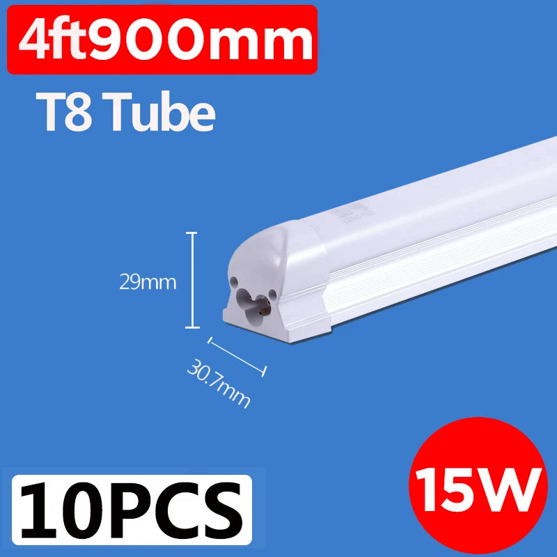 Led Lights Tube Home Lighting Kitchen Bedroom Garage Fixture t5/t8 Ceiling Linear Lamp Strip 220V Closet Cabinets 90/120cm Tube