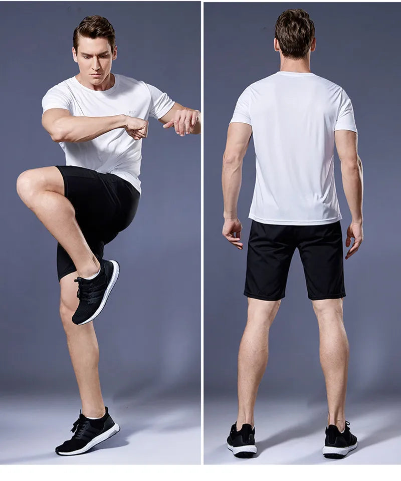 Men's Sportswear Tracksuit Gym Compression Clothing Fitness Running Set Athletic Wear T Shirts Ropa Deportiva Hombre Camisetas