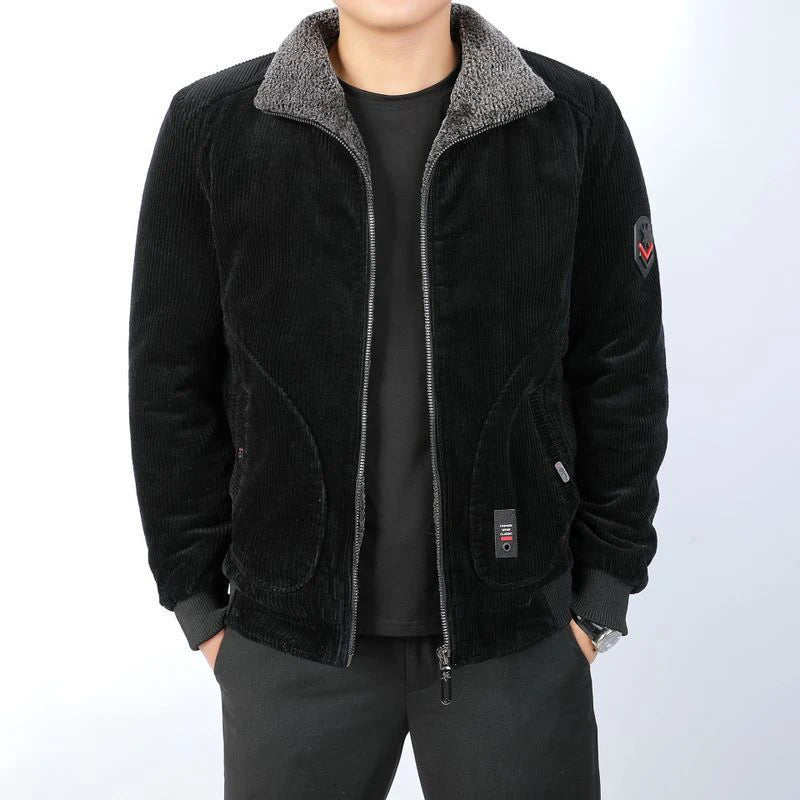 DIMUSI Winter Men's Bomber Jacket Fashion Man Corduroy Cotton Warm Padded Coats Casual Outwear Thermal Jackets Mens Clothing