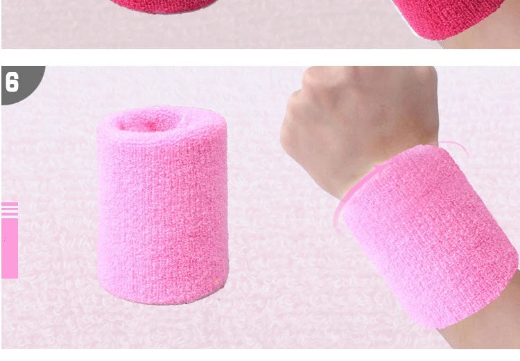 2Pcs Sport Wristbands + 1Pcs Headband Towel Sweatband Set For Yoga Basketball Tennis Fitness Run Head Band Wrist Brace Protector