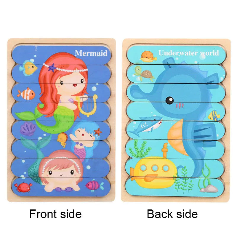 Montessori Toys 2 years Wooden Puzzles For Kids Chid Baby Learning Education Child Game montessori 3D Puzzle Childrens 2 3 Years