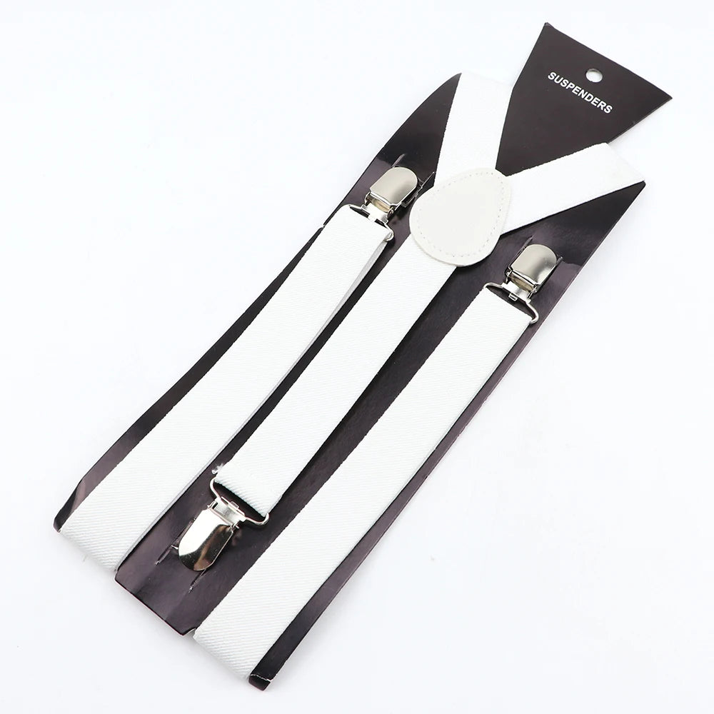 Hot Sale Solid Color Elastic Leather Suspender For Men Women Black Red Sage Green Adjustable Pants Shirt Girl Skirt Accessories