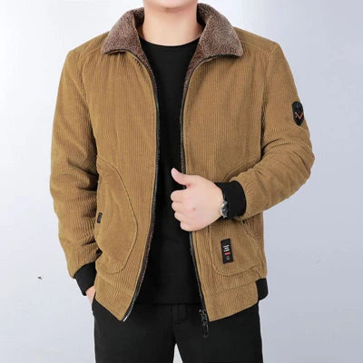 DIMUSI Winter Men's Bomber Jacket Fashion Man Corduroy Cotton Warm Padded Coats Casual Outwear Thermal Jackets Mens Clothing