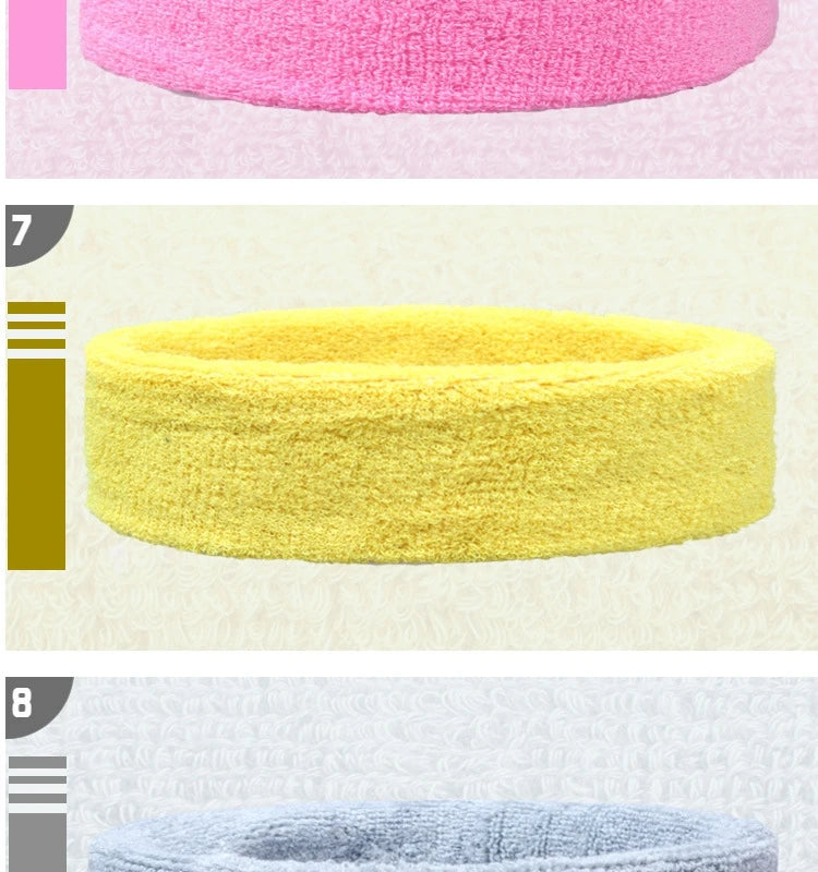 2Pcs Sport Wristbands + 1Pcs Headband Towel Sweatband Set For Yoga Basketball Tennis Fitness Run Head Band Wrist Brace Protector