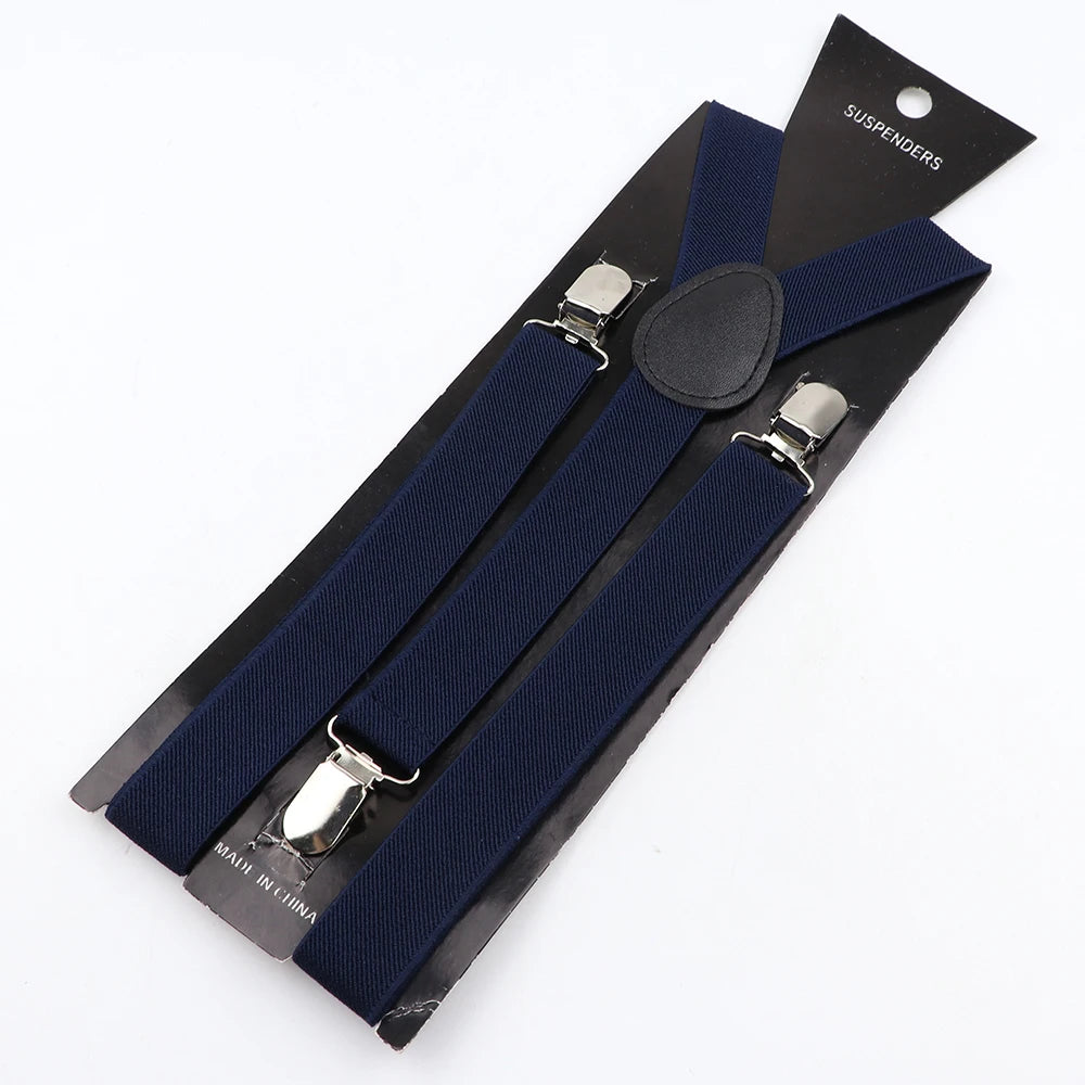 Hot Sale Solid Color Elastic Leather Suspender For Men Women Black Red Sage Green Adjustable Pants Shirt Girl Skirt Accessories