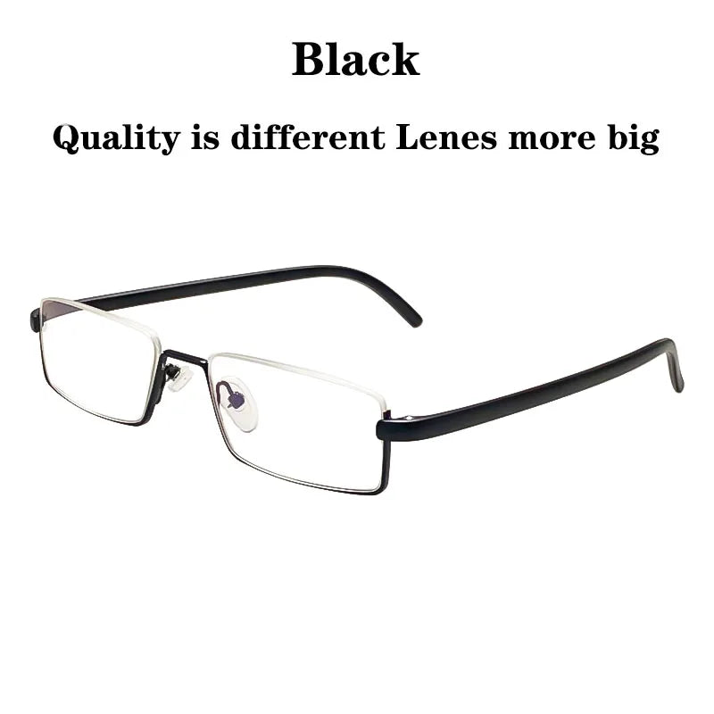 May Flower Metal Anti-Blue Light Reading Glasses Men Half Frame Prescription Eyeglasses Male TR90 Eyewear With Case óculos +1.75