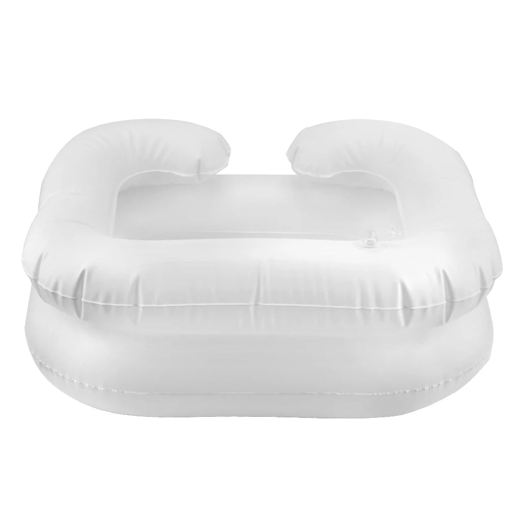 Shampoo Tray Hair Washing Basin for The Disabled Inflatable Shampoo Basin Tub Portable With Drain Tube PVC
