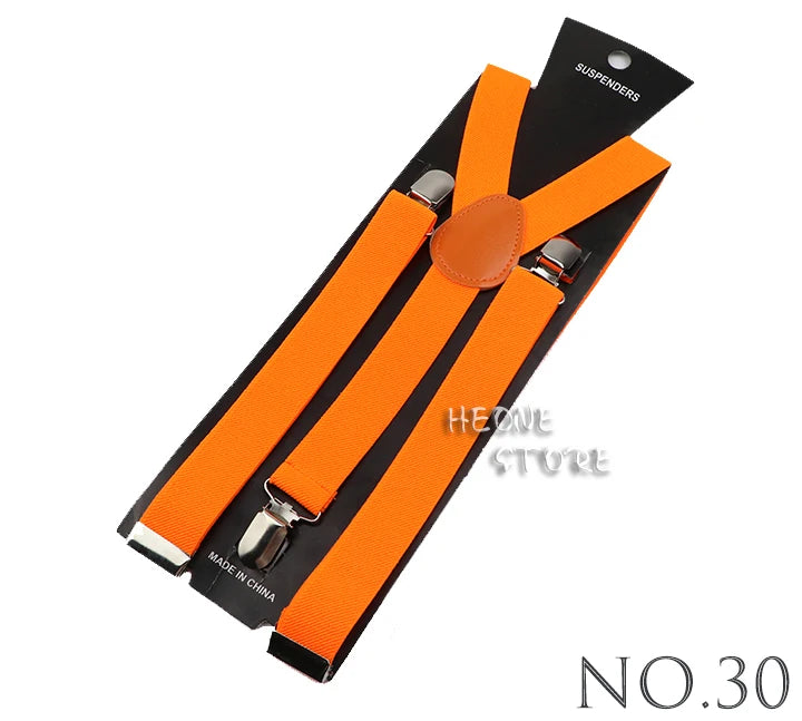 Hot Sale Solid Color Elastic Leather Suspender For Men Women Black Red Sage Green Adjustable Pants Shirt Girl Skirt Accessories