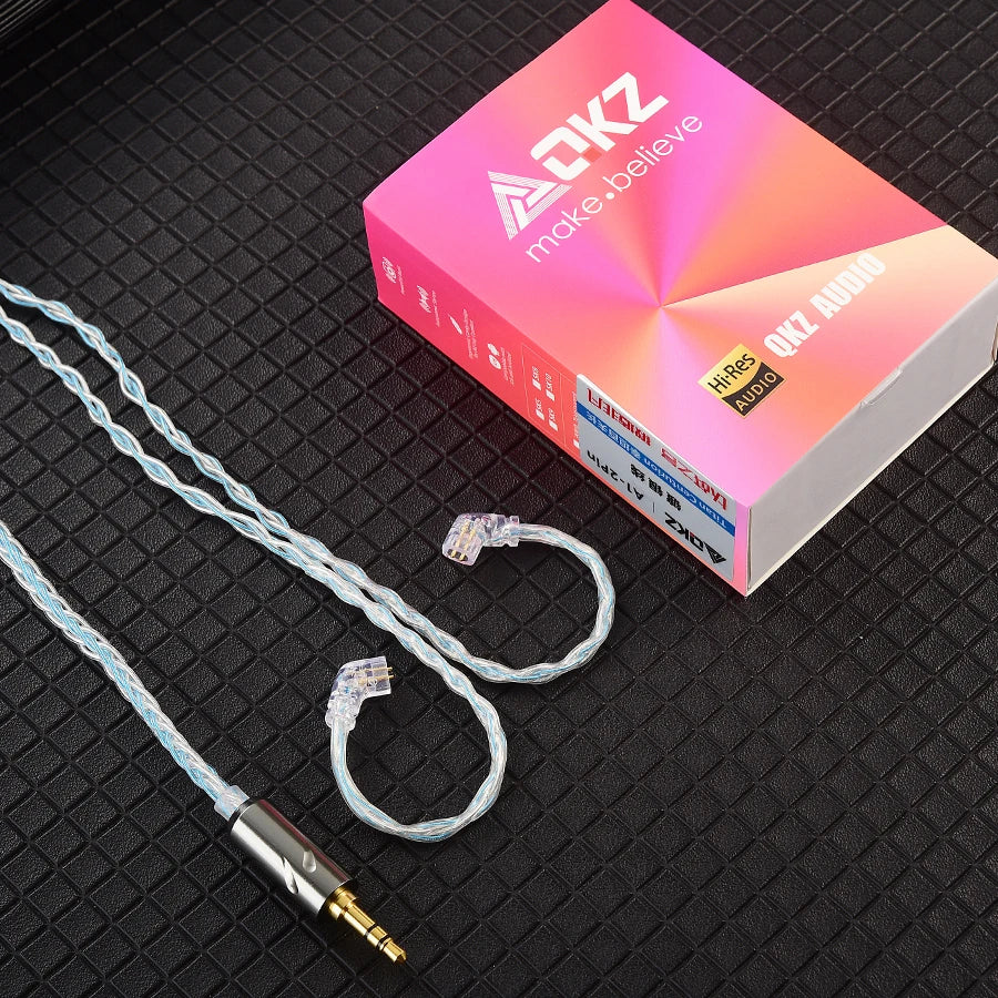 QKZ T1 Earphone Update Cable 3.5mm jack QDC 0.75mm Connector Wired Headphones For ZXN ZXT VK4 ZX2 ZAX2 KZ EDX ZSN Pro X TRN MT1