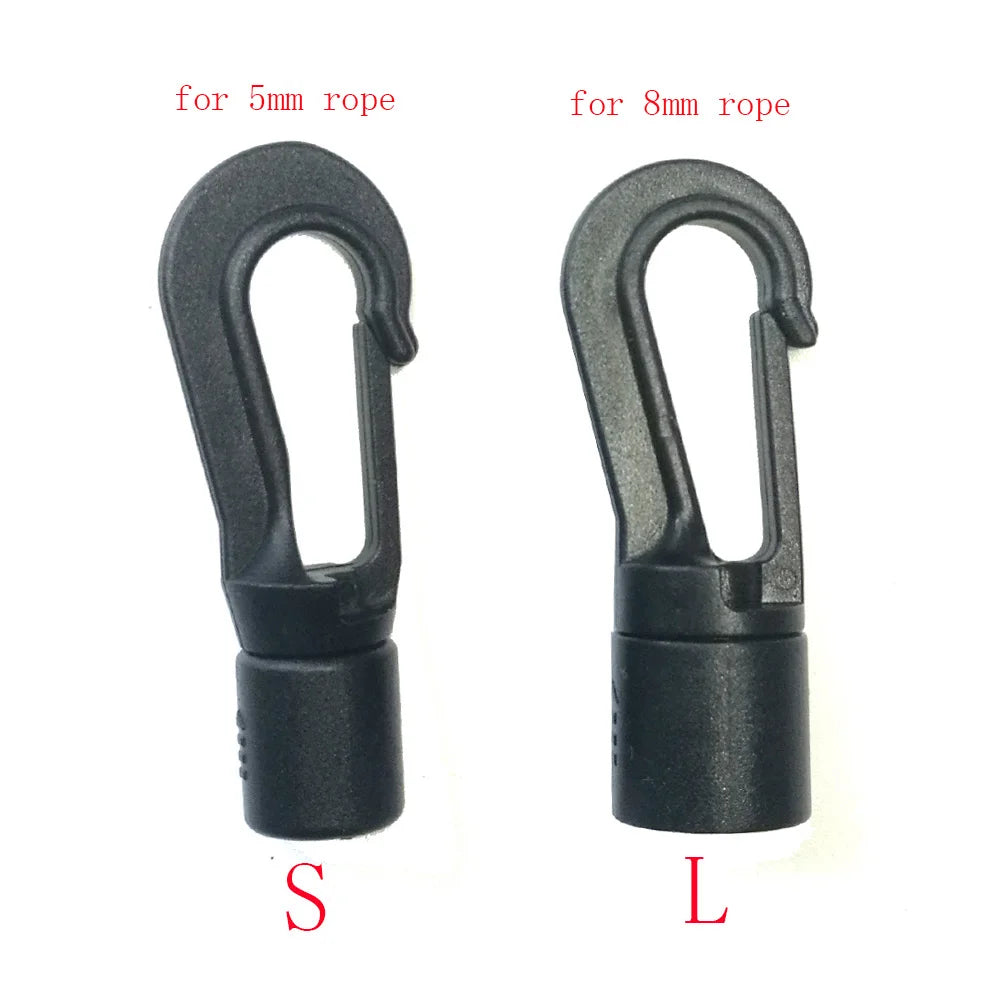 5MM 8MM 10PC 20PCS Bungee Shock cord Quick Connect hooks hanging Ends Clip for Kayak Canoe Boat Dinghy Rib DIY Elastic Cord rope