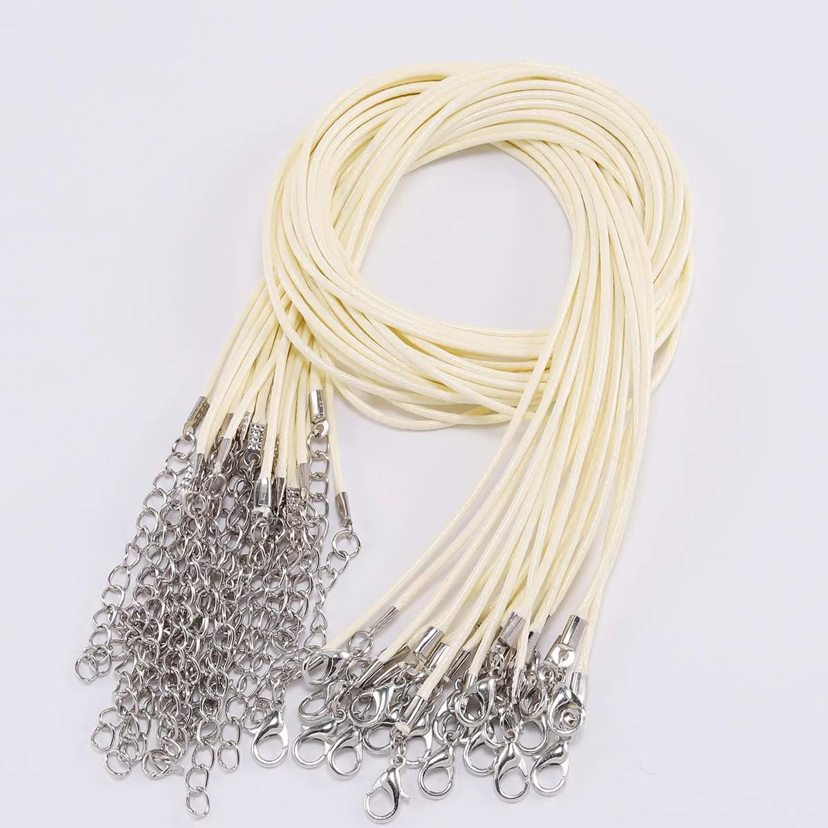 10Pcs/lot Dia 1.5/2mm Leather Cord Necklace With Clasp Adjustable Braided Rope for Jewelry Making DIY Necklace Bracelet Supplies