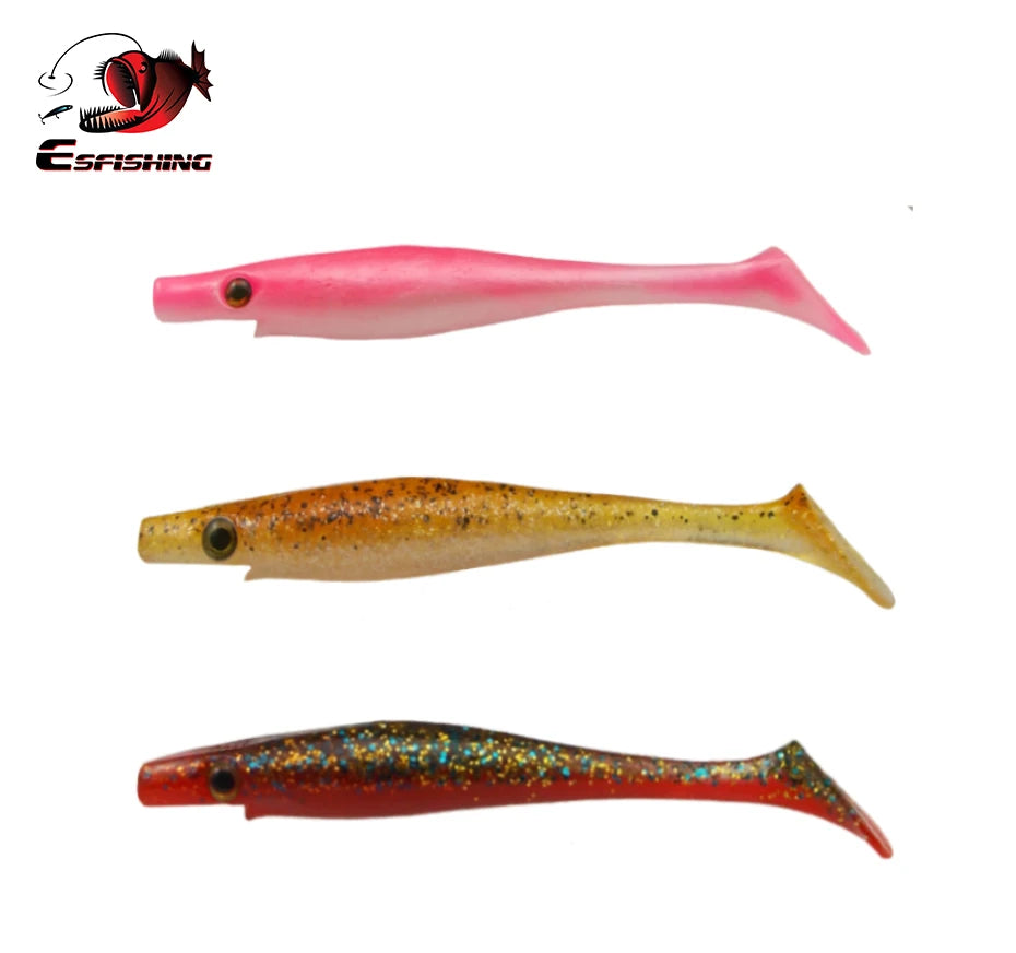 ESFISHING soft lures fishing Peche pike Hog Shad 100mm  200mm Sea Fishing Silicone bait swimbait sea lake isca artificial