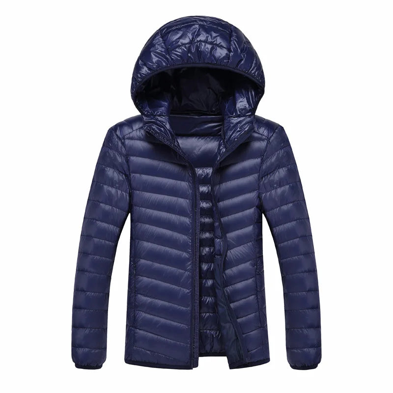 NewBang 9XL 10XL Men's Large Size Down Coats Ultra Light Down Jacket Men Lightweight Feather Hooded Warm Portable Winter Coat