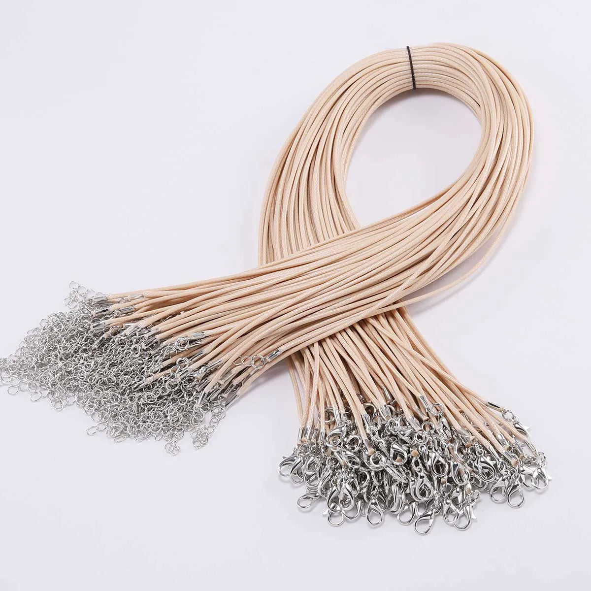 10Pcs/lot Dia 1.5/2mm Leather Cord Necklace With Clasp Adjustable Braided Rope for Jewelry Making DIY Necklace Bracelet Supplies