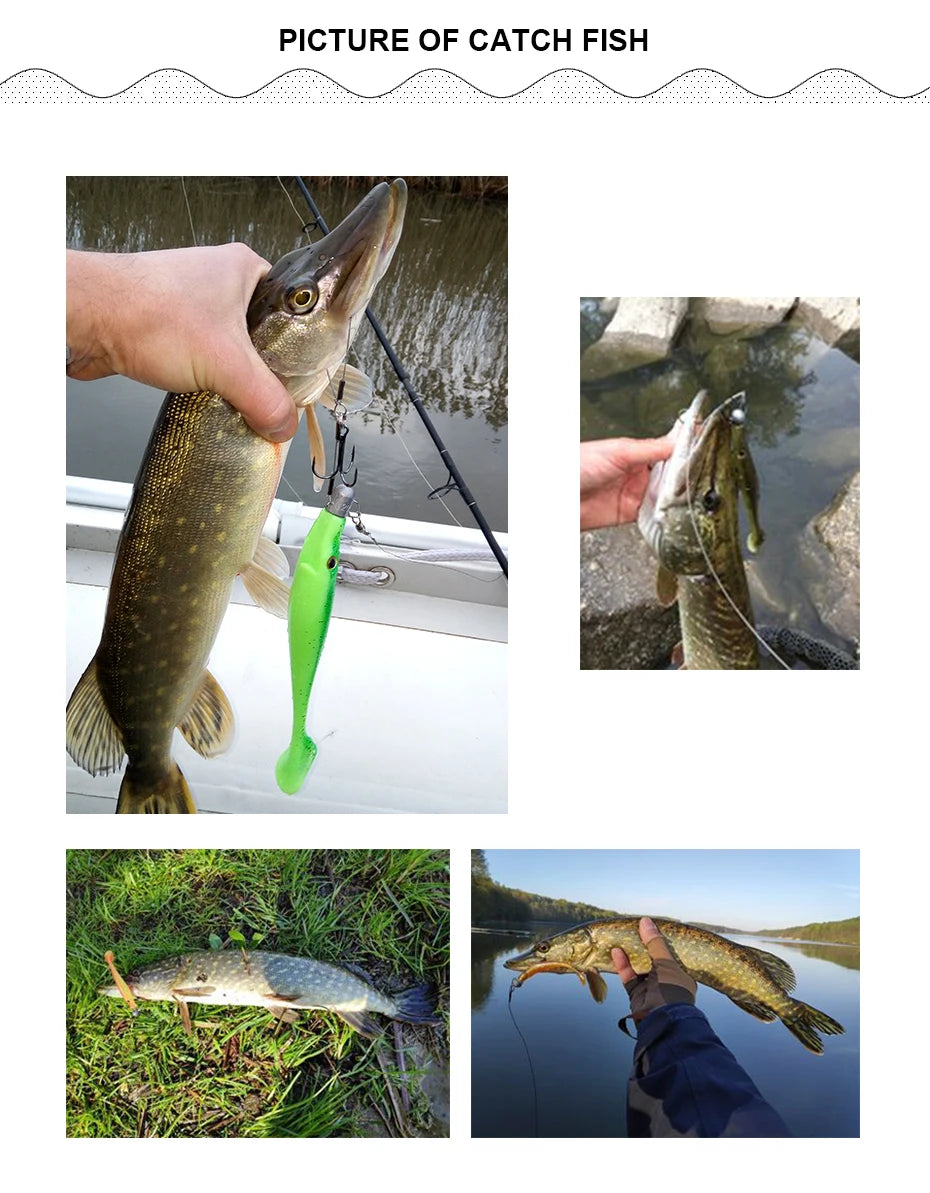ESFISHING soft lures fishing Peche pike Hog Shad 100mm  200mm Sea Fishing Silicone bait swimbait sea lake isca artificial