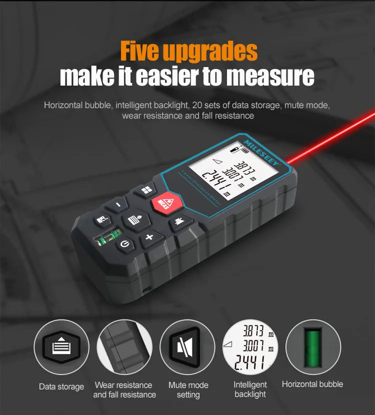 Mileseey X5 S6 Laser Tape Measure Laser Profesional Laser Distance Meter Trena Rangefinder Laser Metro Laser Range Finder