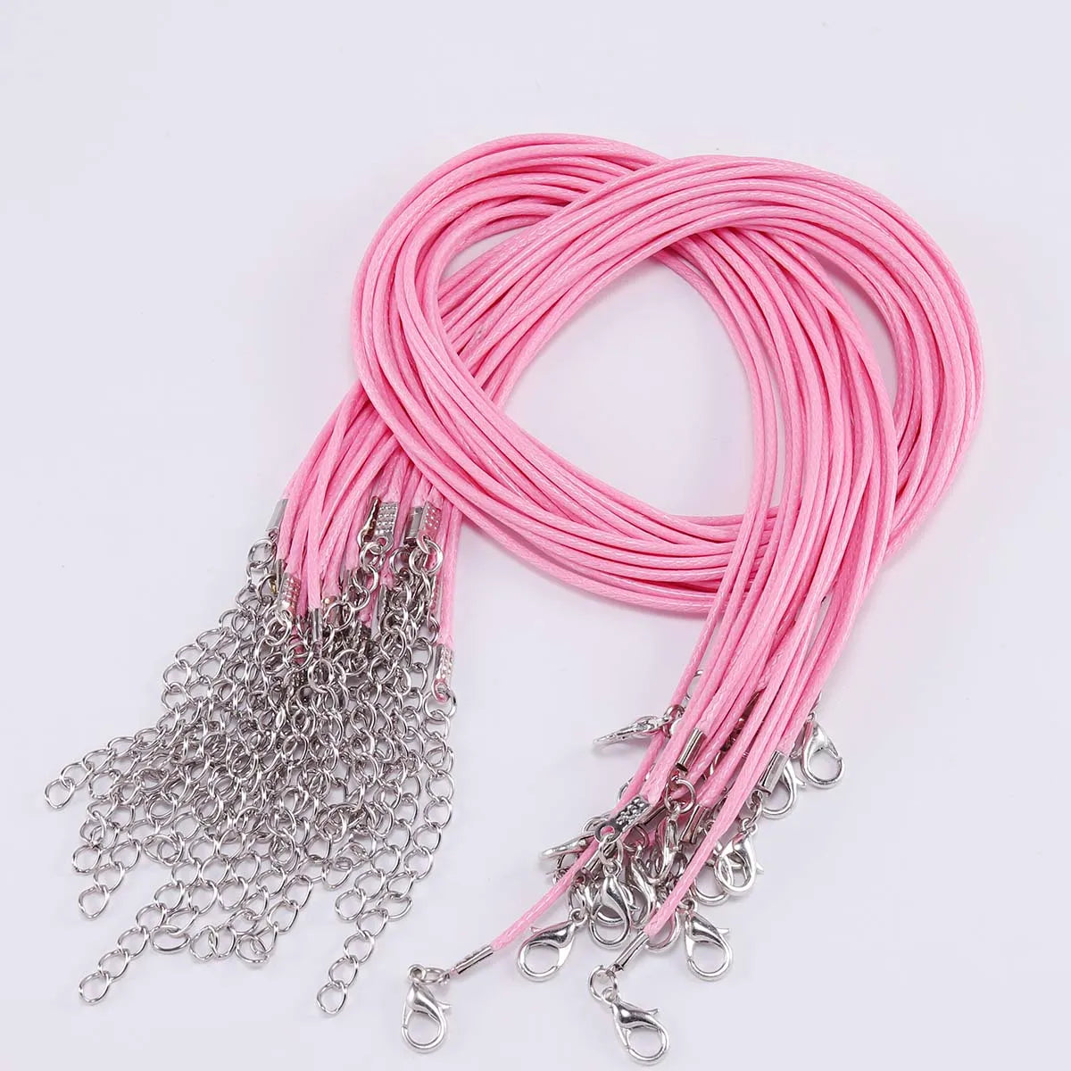 10Pcs/lot Dia 1.5/2mm Leather Cord Necklace With Clasp Adjustable Braided Rope for Jewelry Making DIY Necklace Bracelet Supplies