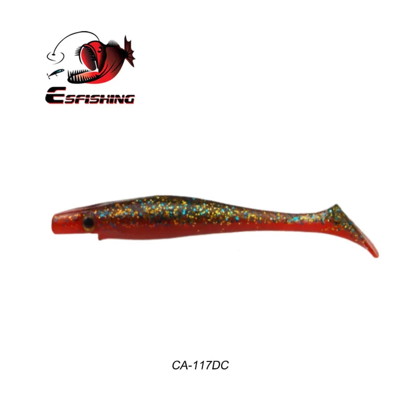 ESFISHING soft lures fishing Peche pike Hog Shad 100mm  200mm Sea Fishing Silicone bait swimbait sea lake isca artificial