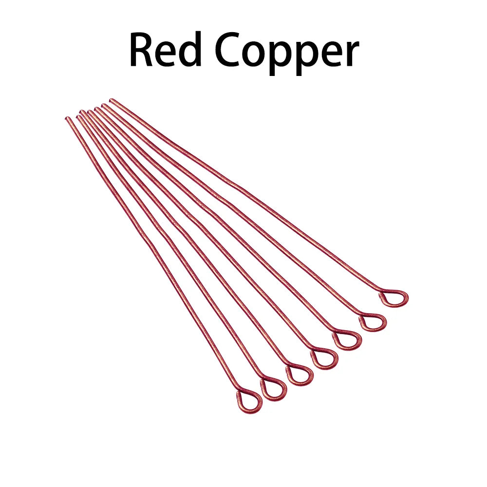 100-200Pcs/Lot 10-70mm Heads Eye Flat Head Pin Gold Plated Ball Head Pins for Jewelry Findings Making Accessories Supplies