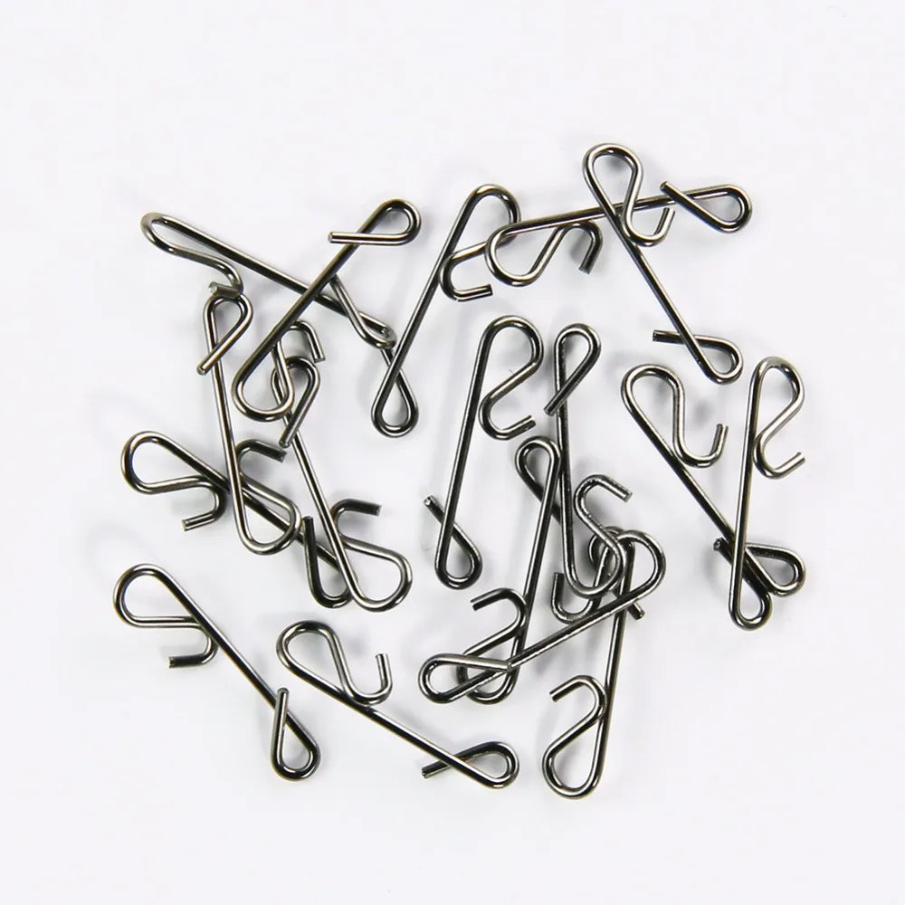 50pcs 1Box Fishing Line Wire Braid Knotless Connector Fishing Lure Hook Barrel Solid Ring Swivel Carp Accessory Fish Tackle Tool