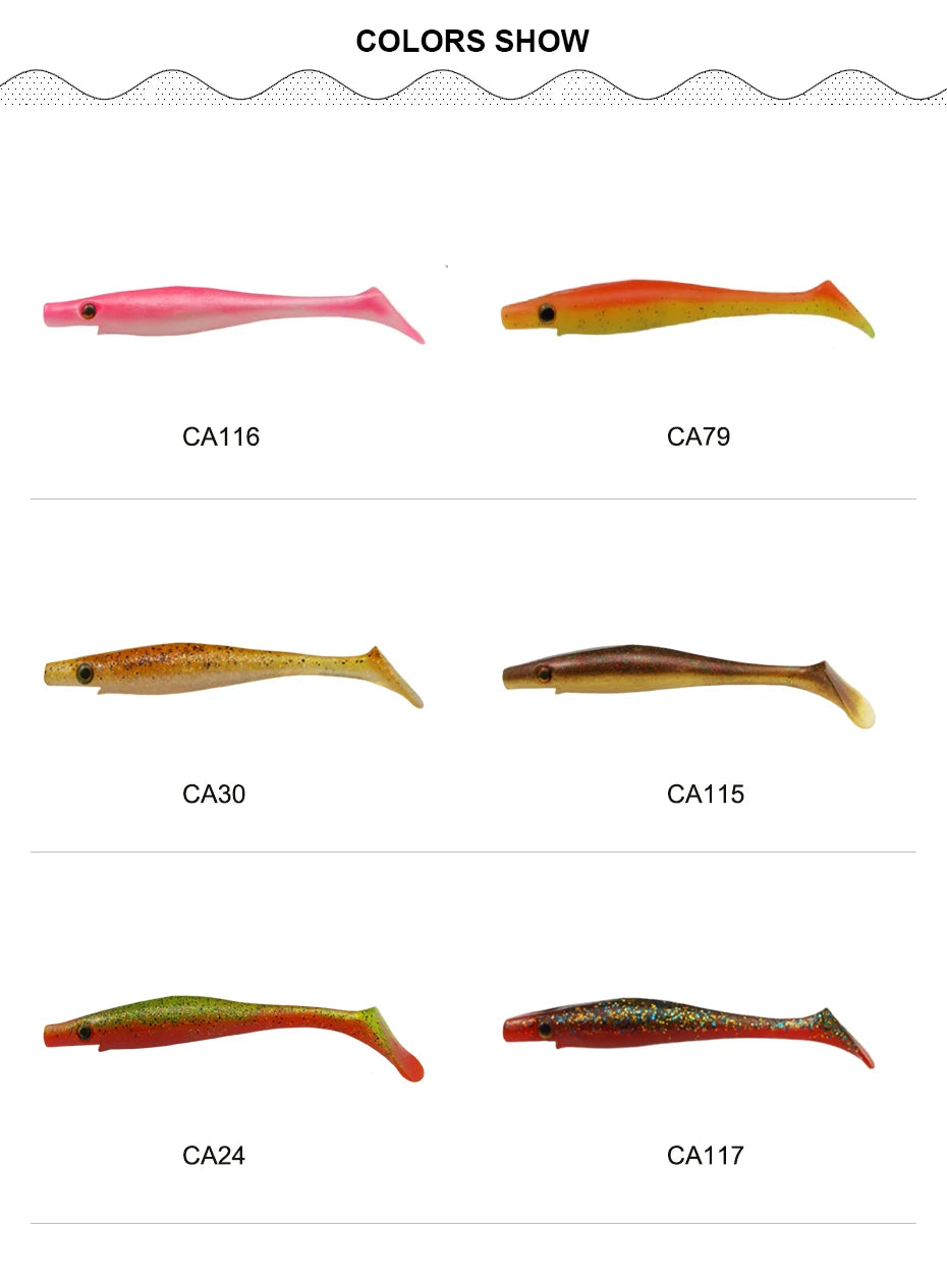 ESFISHING soft lures fishing Peche pike Hog Shad 100mm  200mm Sea Fishing Silicone bait swimbait sea lake isca artificial