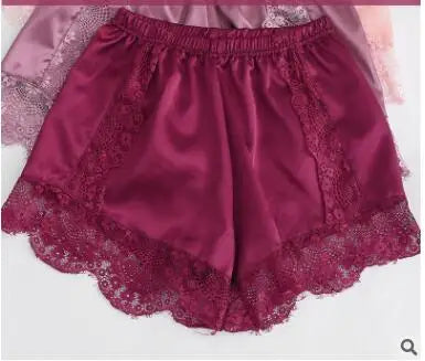 Silk Lace Shorts Women Underwear Safety Short Pants Summer Sexy Thin Loose Knicker Panties Under Skirt Shorts Boxer Brief Shorty