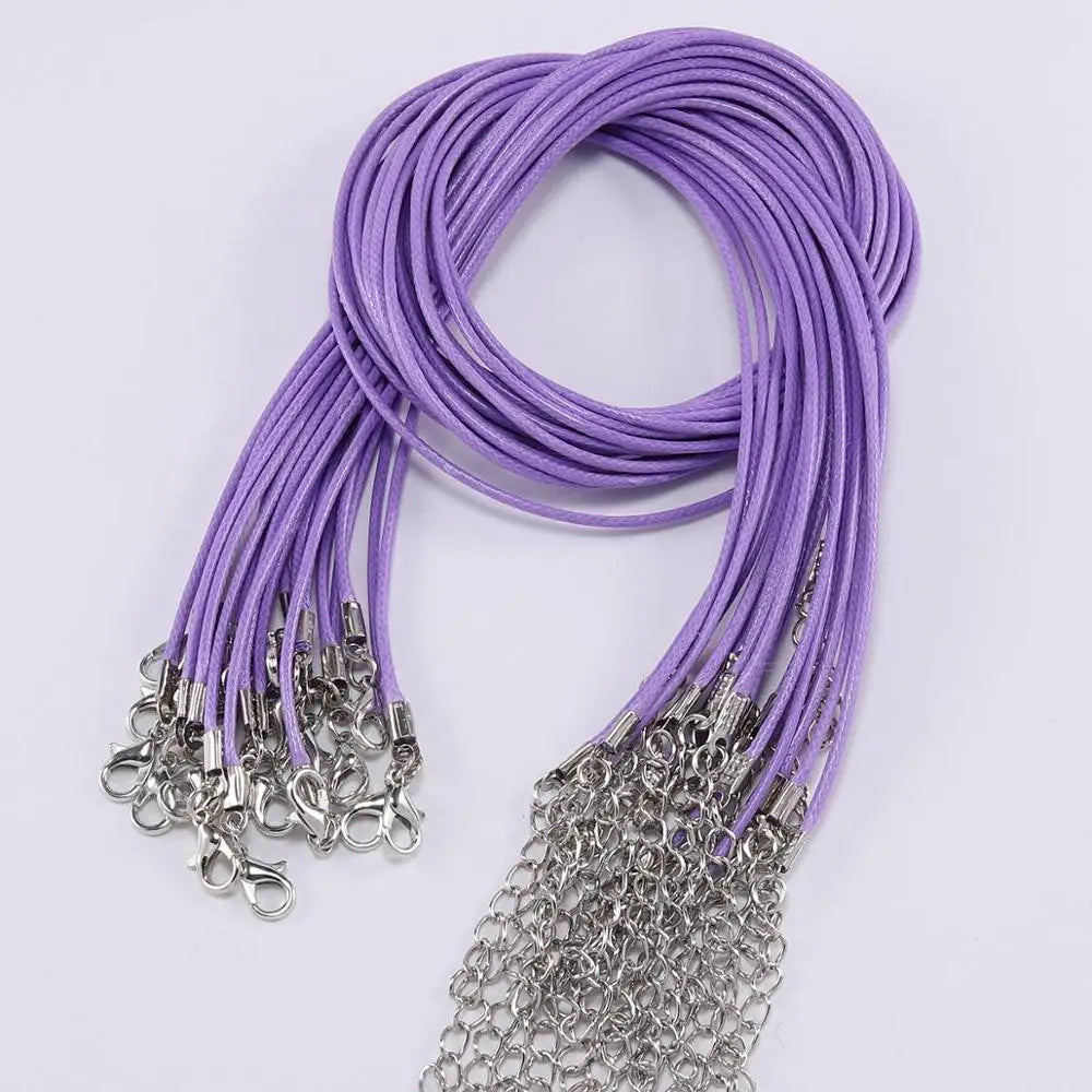 10Pcs/lot Dia 1.5/2mm Leather Cord Necklace With Clasp Adjustable Braided Rope for Jewelry Making DIY Necklace Bracelet Supplies
