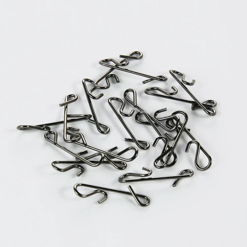 50pcs 1Box Fishing Line Wire Braid Knotless Connector Fishing Lure Hook Barrel Solid Ring Swivel Carp Accessory Fish Tackle Tool