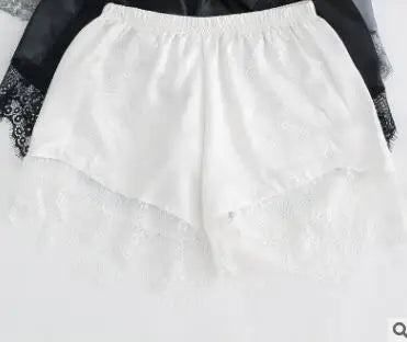 Silk Lace Shorts Women Underwear Safety Short Pants Summer Sexy Thin Loose Knicker Panties Under Skirt Shorts Boxer Brief Shorty