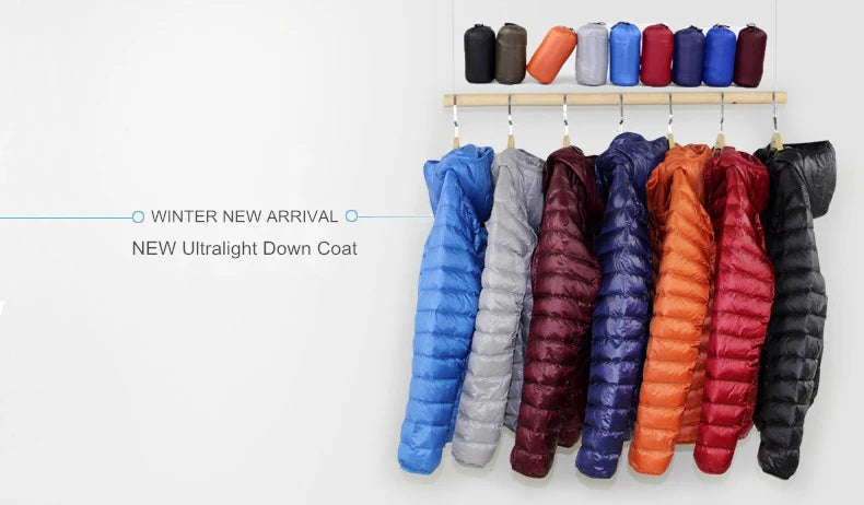 NewBang Down Coat Male Ultra Light Down Jacket Men's Warm Jackets Windbreaker Lightweight Coat Feather Puffer Parka Feather Coat