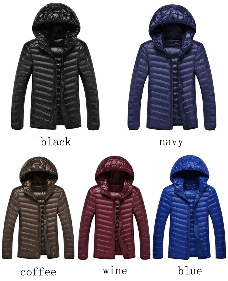 NewBang 9XL 10XL Men's Large Size Down Coats Ultra Light Down Jacket Men Lightweight Feather Hooded Warm Portable Winter Coat