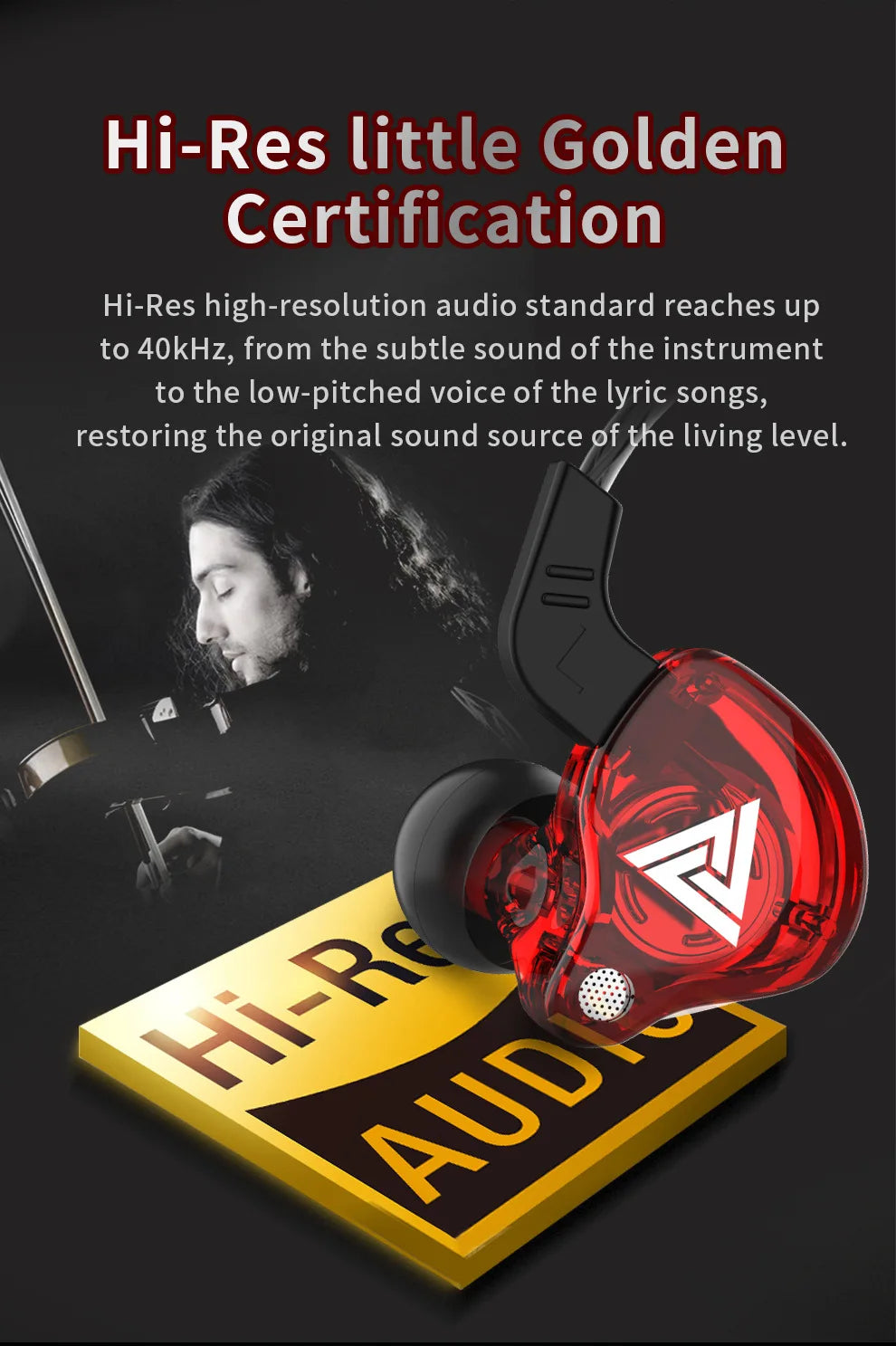 QKZ AK6 3.5mm Wired Headphones Copper Driver Stereo HiFi Earphone Bass Earbuds Music Running Sport Headsets Games Earphones