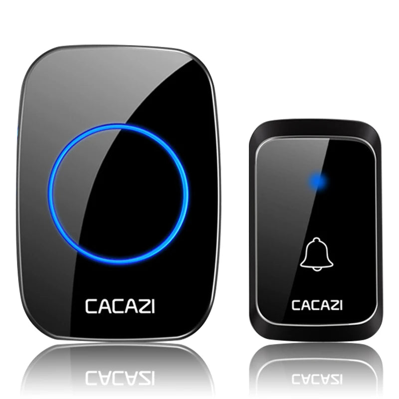 CACAZ Smart Home Waterproof Wireless Doorbell For Outdoor 4 Levels Volume 80DB 60 Chimes Home Calling Bell US EU UK AU Plug
