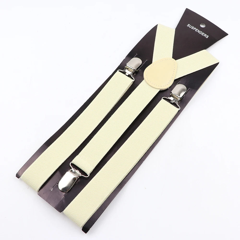 Hot Sale Solid Color Elastic Leather Suspender For Men Women Black Red Sage Green Adjustable Pants Shirt Girl Skirt Accessories