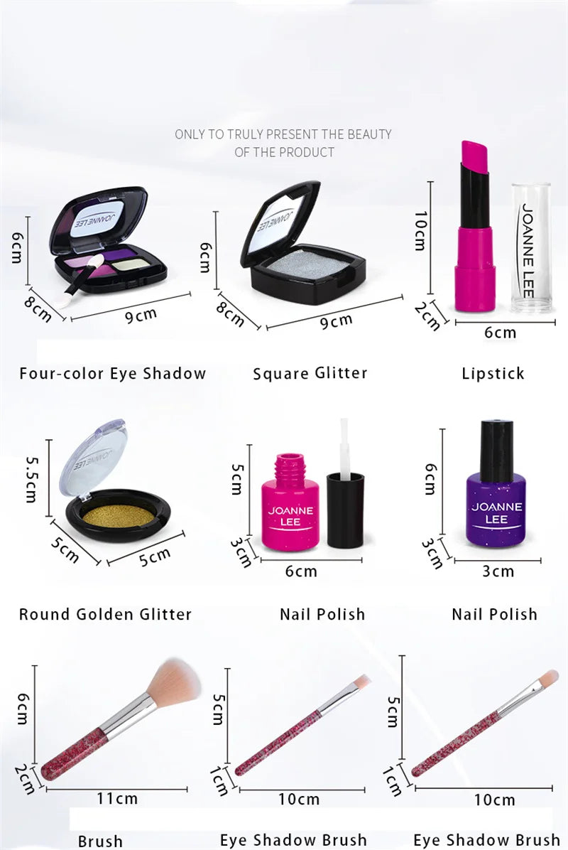 Girls Make Up Toy Set Pretend Play Lipstick Nail Polish Princess Pink Makeup Toys For Girls Dress Up Educational Toys Kids Gifts