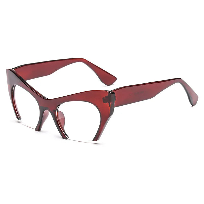 SHAUNA Retro Women Half Frame Cat Eye Glasses Frames Fashion Optical Frame
