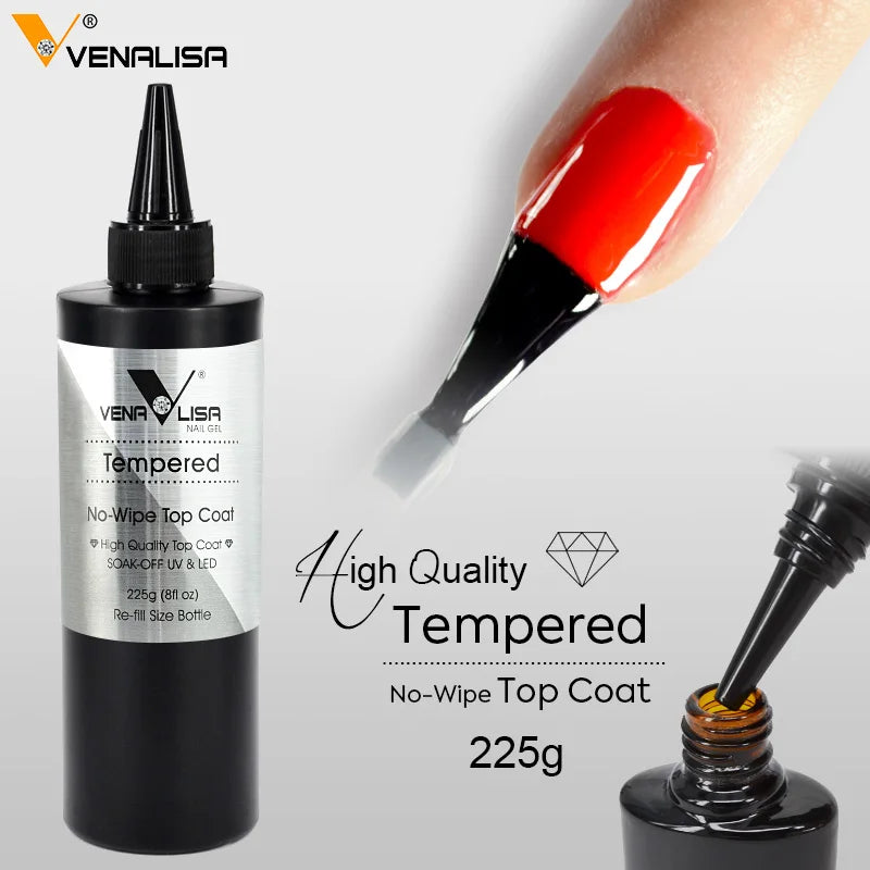 Venalisa TPO FREE225g Super Quality Refill Gel Nail Art Soak Off UV/LED No Wipe Top Coat Base Coat Without Sticky Layer Top Coat