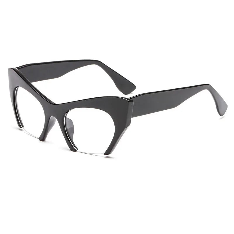 SHAUNA Retro Women Half Frame Cat Eye Glasses Frames Fashion Optical Frame