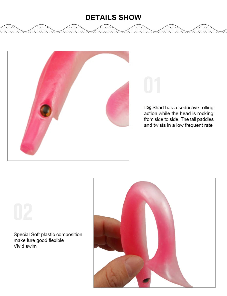 ESFISHING soft lures fishing Peche pike Hog Shad 100mm  200mm Sea Fishing Silicone bait swimbait sea lake isca artificial