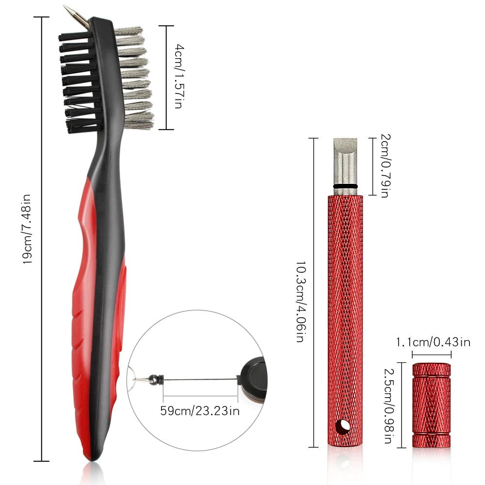 2Pcs/Set Golf Club Brush Golf Club Sharpener Grooving Tool Golf Putter Wedge Ball Groove Cleaner Kit Cleaning Tool  Accessories