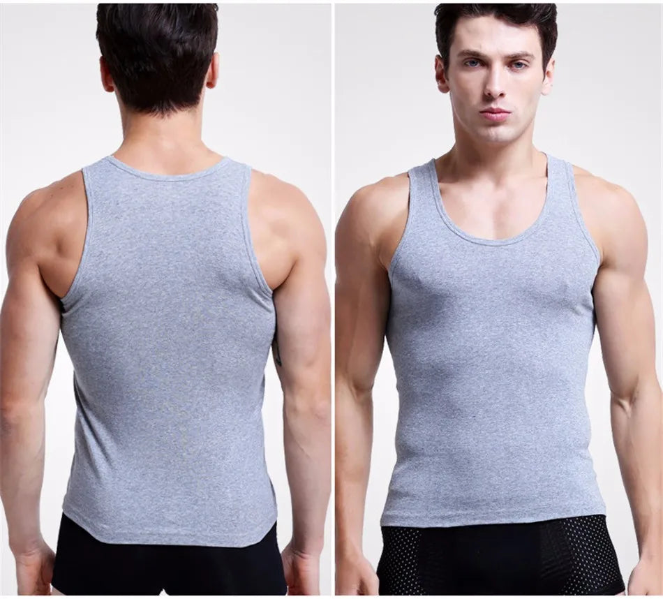 3pcs/lot Man's 100% Cotton Solid Seamless Underwear Brand Clothing Mens Sleeveless Tank Vest Comfortable Undershirt Undershirts